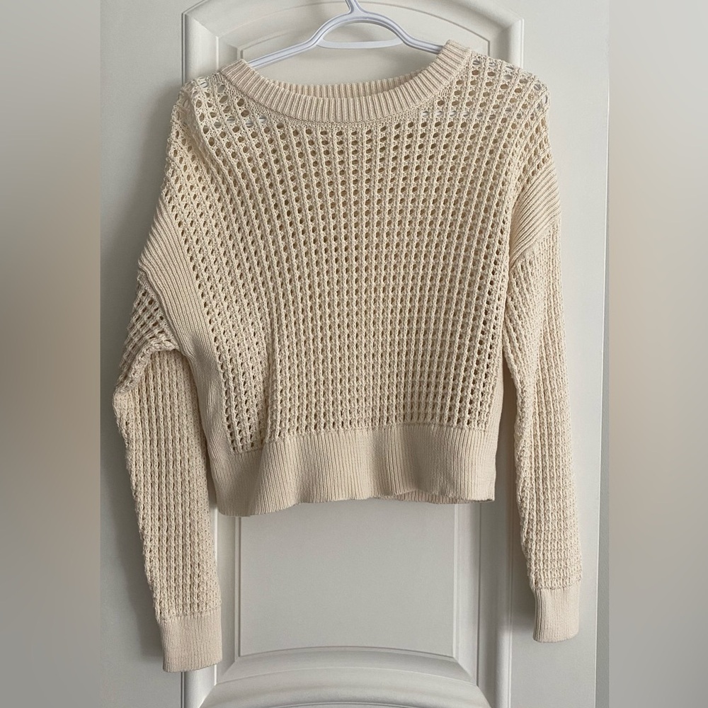 Old Navy Cream Crochet Sweater